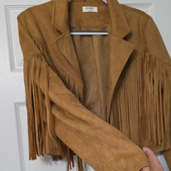 REVEROF Chic Tan Fringe Teddy Jacket - Picture 5 of 10